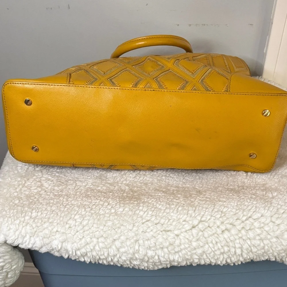 Tory Burch Mustard Diamond Satchel